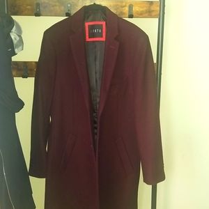 Mens burgundy wool jacket